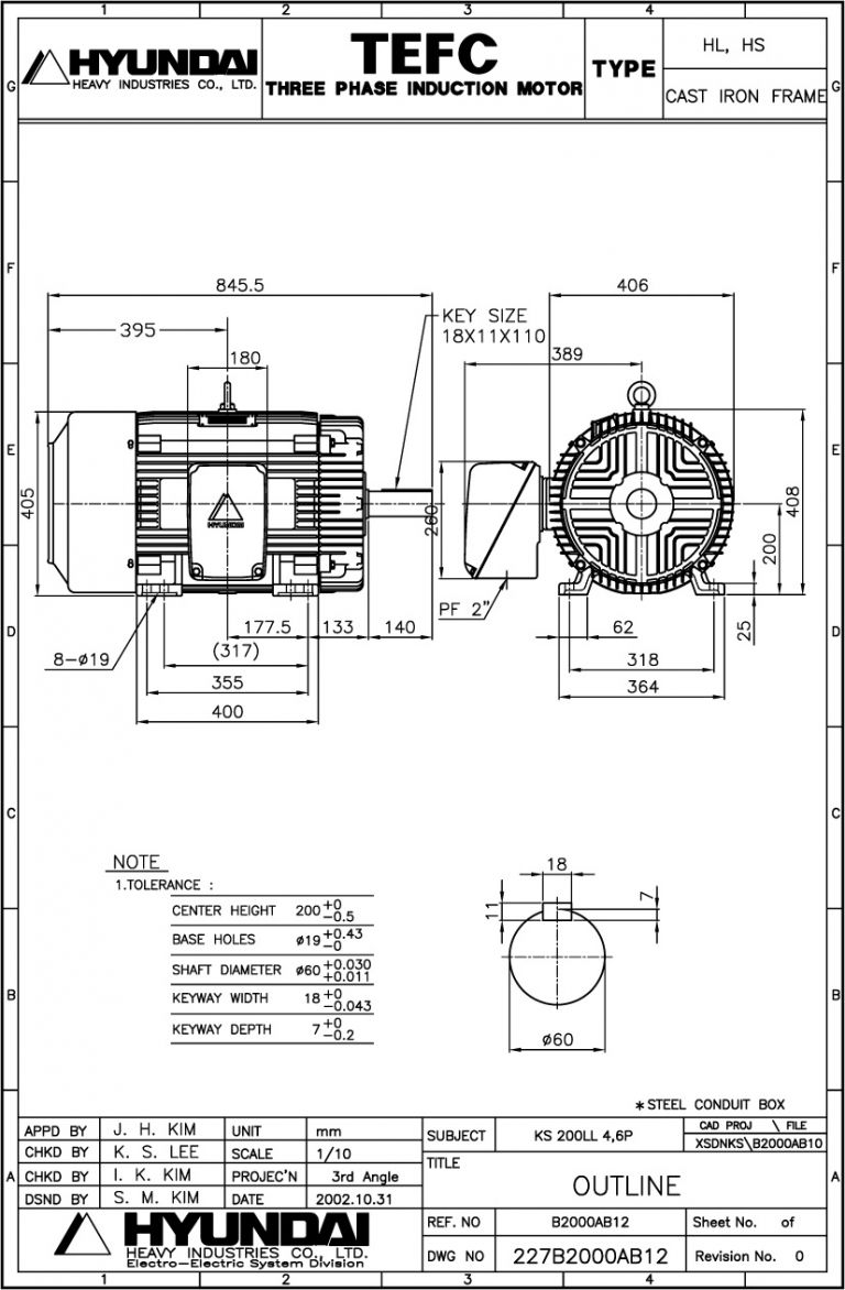 200LL B3 4P용 전동기(HORIZONTAL MOTOR)